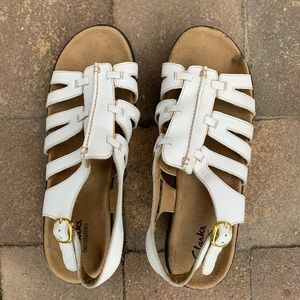 Clarks White Sandals